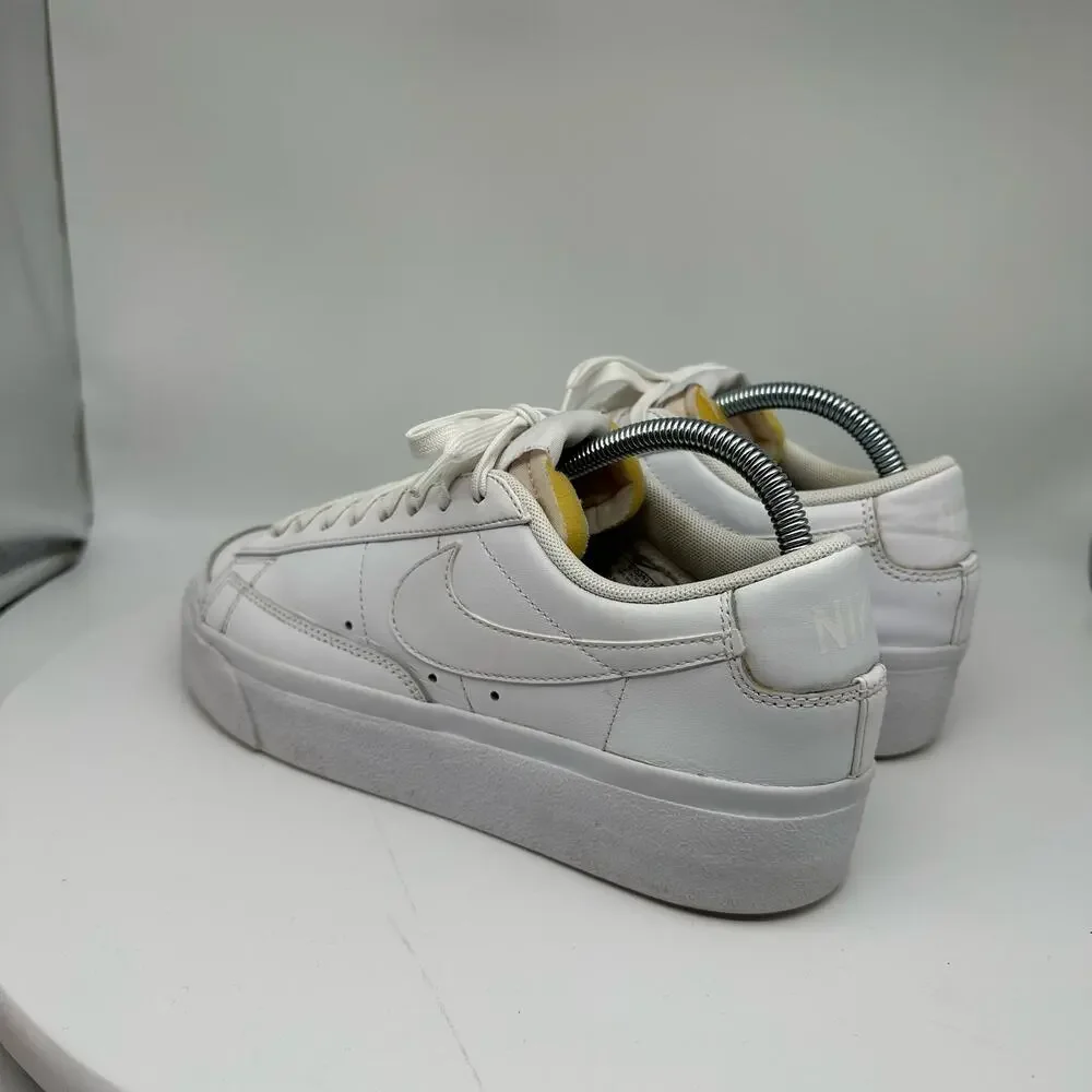 Nike Women's Blazer Low Platform Triple White Sneaker Size 9 - Picture 8 of 16
